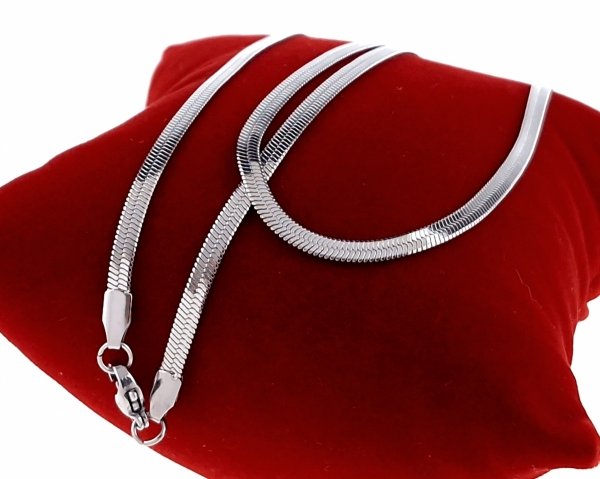 1532 Srebrny łańcuszek naszyjnik 50cm stal chirurgiczna 316L celebrytka żmijka