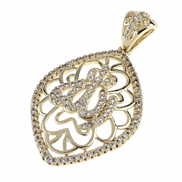 4402e Złota zawieszka cyrkonie błyszcząca pozłacana 14k Xuping 