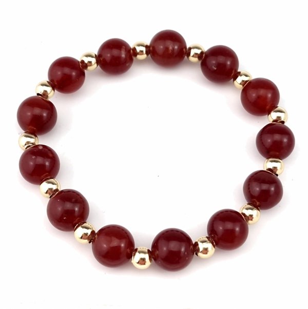 532e Bransoletka kamień naturalny jadeit na gumce jubilerskiej