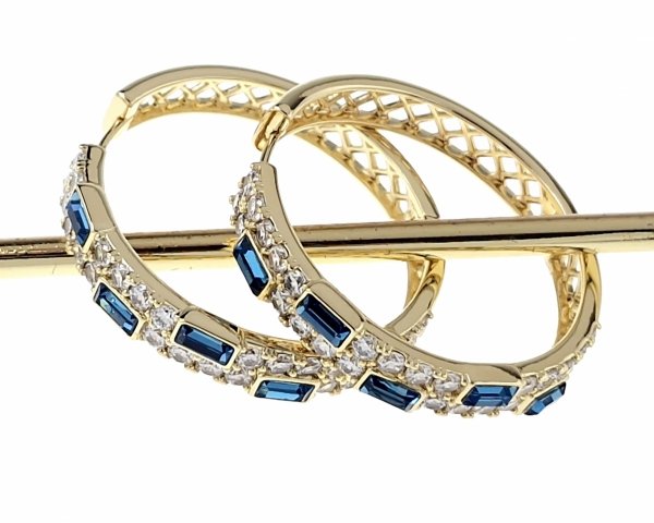 4842  Kolczyki złote pozłacane wiszące 14K Xuping cyrkonie