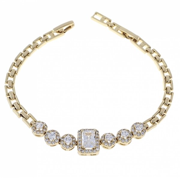 59jBransoletka elegancka cyrkonia złota 19cm pozłacana 14k Xuping