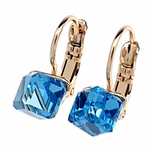 2731 Kolczyki złote Austrian Crystal cyrkonia pozłacane 18k Xuping wiszące