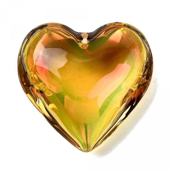 3781 Zawieszka szklana serce 41x42x15,5 mm
