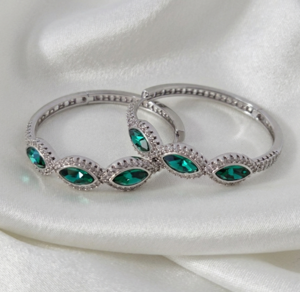 2133 Kolczyki srebrne pozłacane białym złotem wiszące koła 3,5cm Austrian Crystal