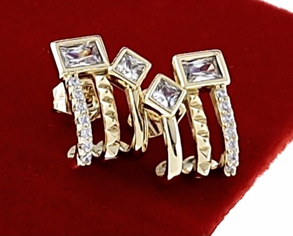 4240 Kolczyki złote pozłacane wiszące 14K Xuping cyrkonie