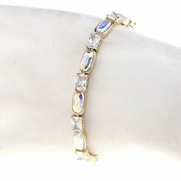 3586 Bransoletka elegancka złota 17+3cm pozłacana 14k Xuping Austrian Crystal