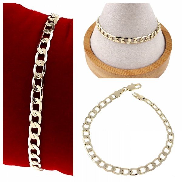 082 Bransoletka elegancka złota 19cm pozłacana 14k 