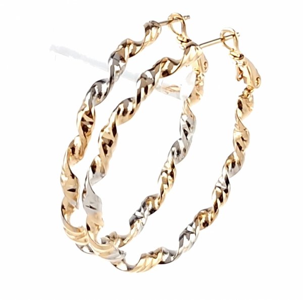 650 Złote srebrne kolczyki pozłacane 18k Xuping wiszące koła 3,9cm