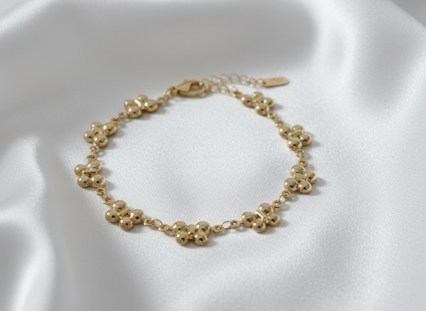 3778 Bransoletka elegancka złota 17+3cm pozłacana 14k motyl