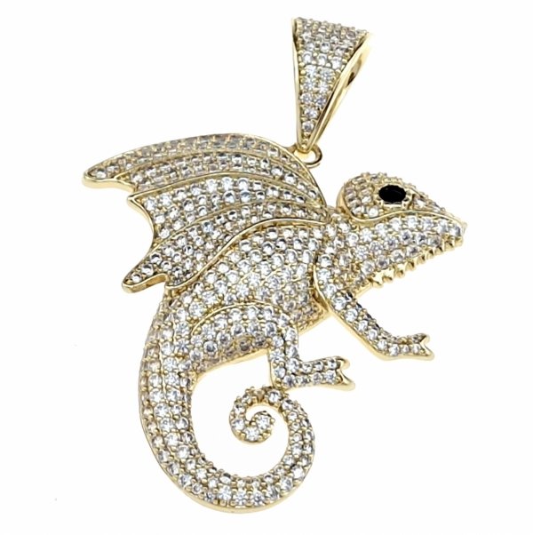 4738 Złota zawieszka cyrkonie błyszcząca pozłacana 14k Xuping kameleon