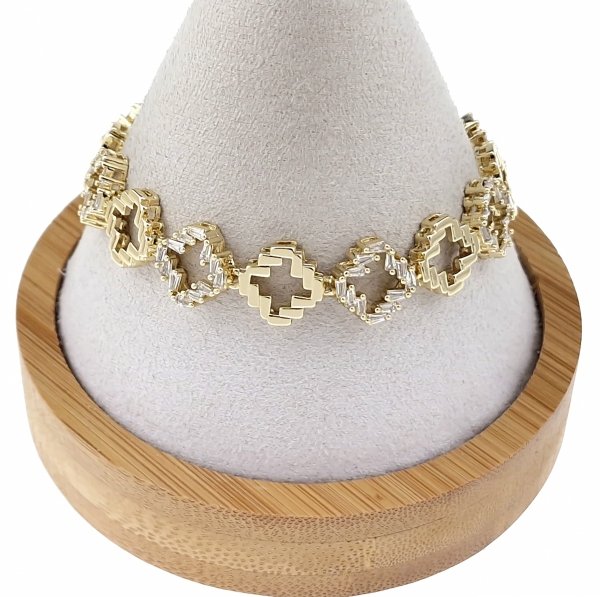 4952 Bransoletka elegancka złota 17+2cm pozłacana 14k 