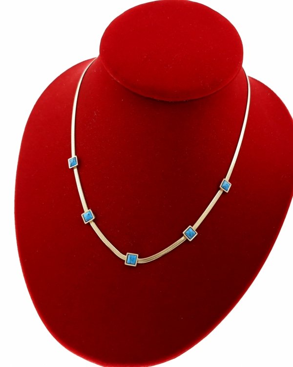 4773 Złoty łańcuszek 44+5cm naszyjnik stal chirurgiczna nierdzewna 316L