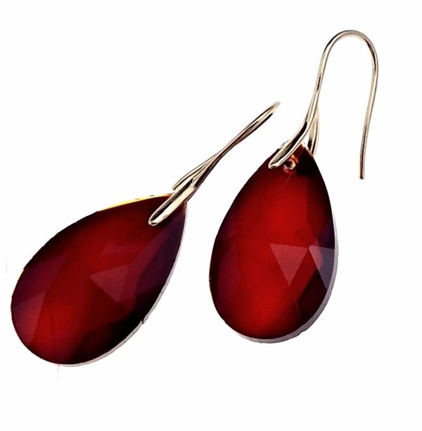 2910 Kolczyki złote pozłacane wiszące 14K cyrkonie Viki Lady kryształki