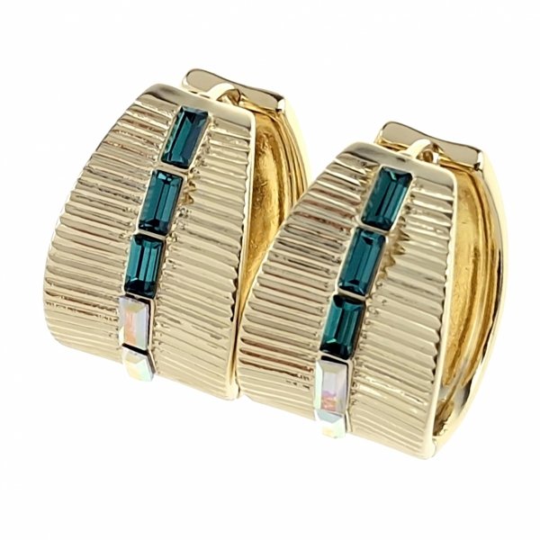 позолоченные серьги с эксклюзивным фианитом