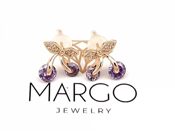 эксклюзивные серьги с позолотой swarovski