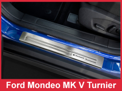 Nakładki ochronne progowe FORD  MONDEO MK V Turnier  2014 - 4 szt. -  srebrne