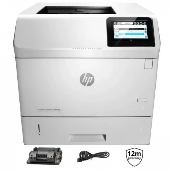 Drukarka HP LaserJet Enterprise M605 A4 LAN DUPLEX DOTYKOWA SERWIS E6B71A