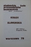 Krasy Slovenska • Studenckie Koło Przewodników Beskidzkich BPiT 'Almatur]