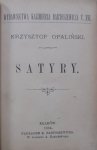 Krzysztof Opaliński • Satyry [1884] [Ekslibris i podpis własnościowy Lucyana Rydla]