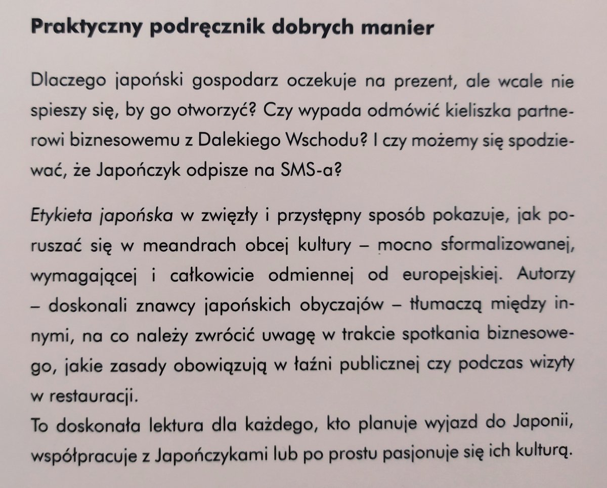 Boye Lafayette De Mente, Geoff Botting Etykieta japońska