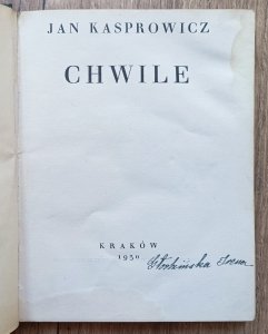 Jan Kasprowicz • Chwile / 1930