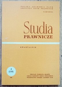 Studia prawnicze zeszyt 4 (110) 1991