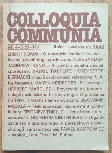 Colloquia Communia 4-5 (9-10) 1983 / Fromm, Heidegger, Herbert Marcuse