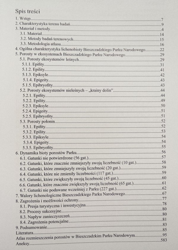 Robert Kościelniak Porosty Bieszczadzkiego Parku Narodowego