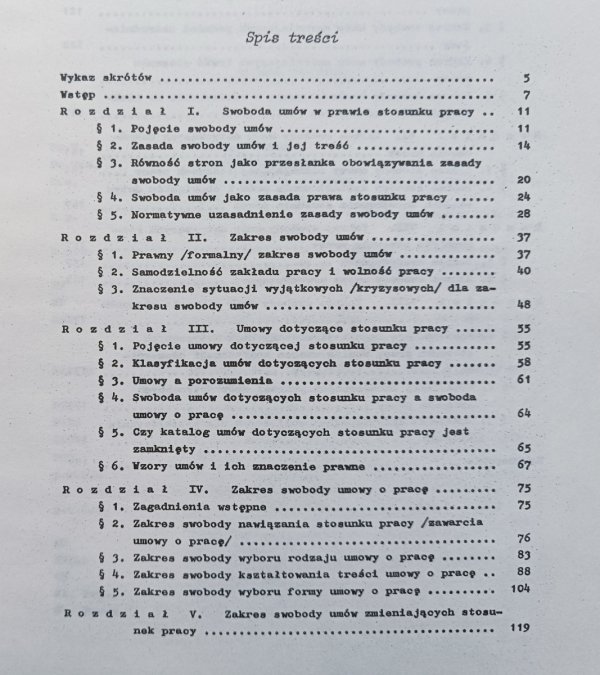 Barbara Wagner Zakres swobody umów w pracowniczym stosunku pracy