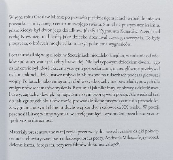 Miłosz. Powrót / katalog wystawy