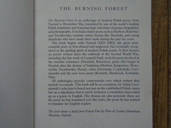 przekład Adam Czerniawski • The Burning Forest [Norwid, Różewicz, Herbert, Szymborska, Bursa, Wojaczek, Barańczak, Krynicki]