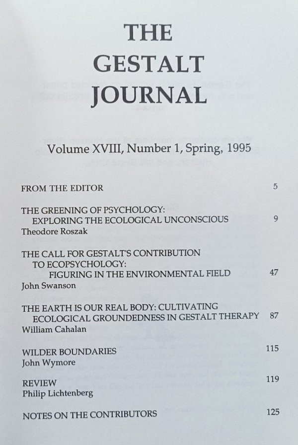 The Gestalt Journal Spring 1995