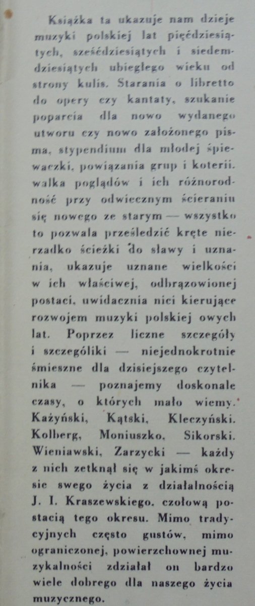 opr. Stefan Świerzewski • J.I.Kraszewski i polskie życie muzyczne XIX wieku