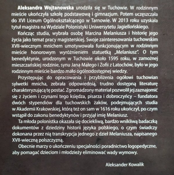 Aleksandra Wojtanowska • Marcin Melaniusz. XVII-wieczny tuchowski kapłan, pisarz, dobroczyńca