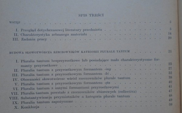 Teresa Friedelówna • Kategoria plurale tantum w języku polskim