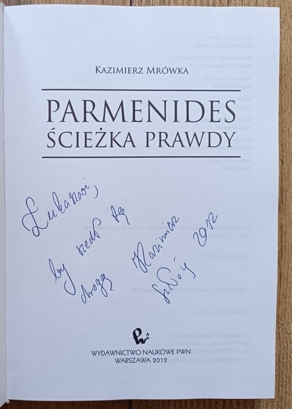 Kazimierz Mrówka Parmenides: ścieżka prawdy