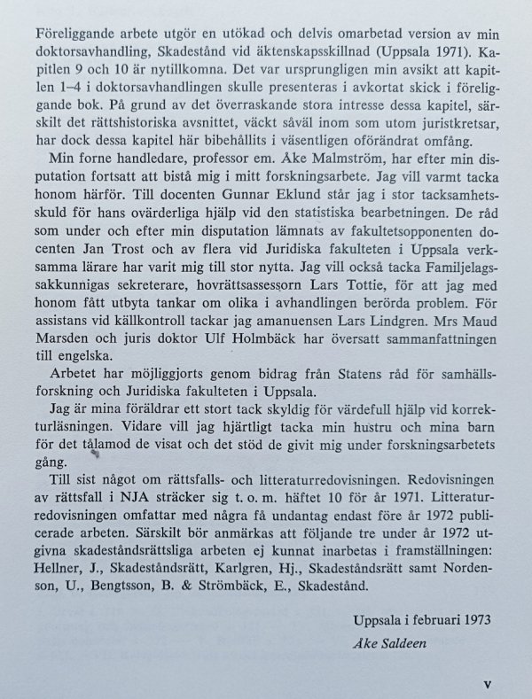 Ake Saldeen Skadestand vid aktenkaps-skillnad [dedykacja dla Franciszka Studnickiego]