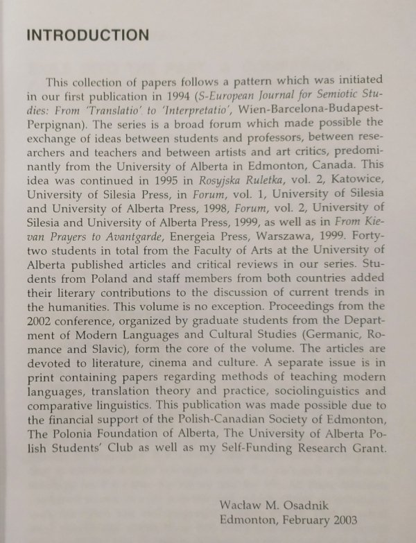 Borderlines: Studies in Literature and Film
