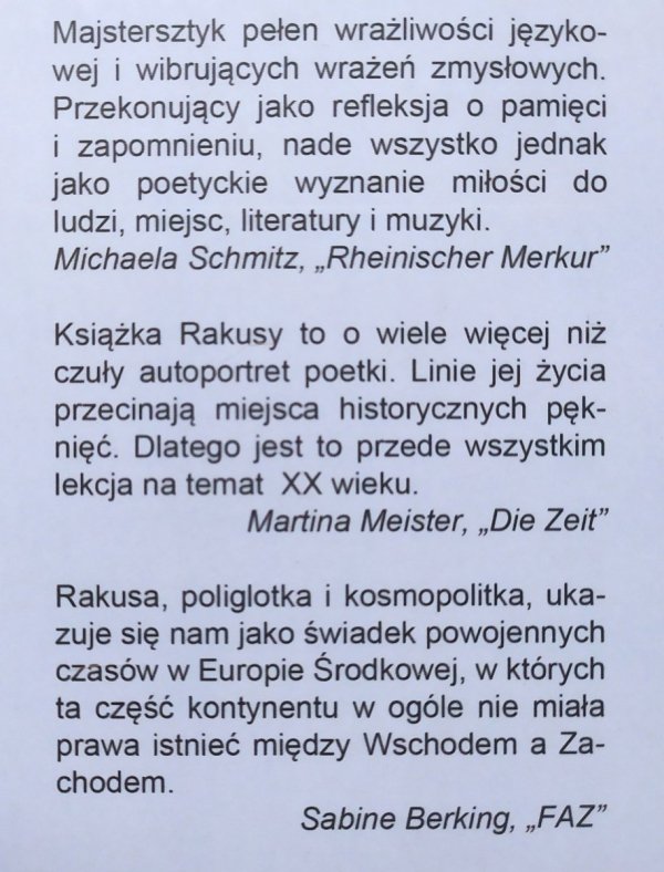 Ilma Rakusa • Mało morza mało