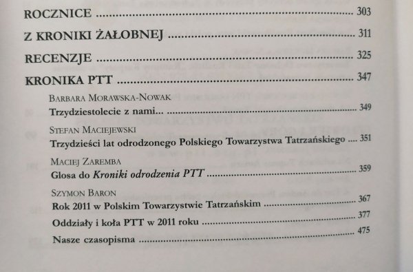Pamiętnik PTT tom 20 2011. Sto lat ochrony przyrody Tatr