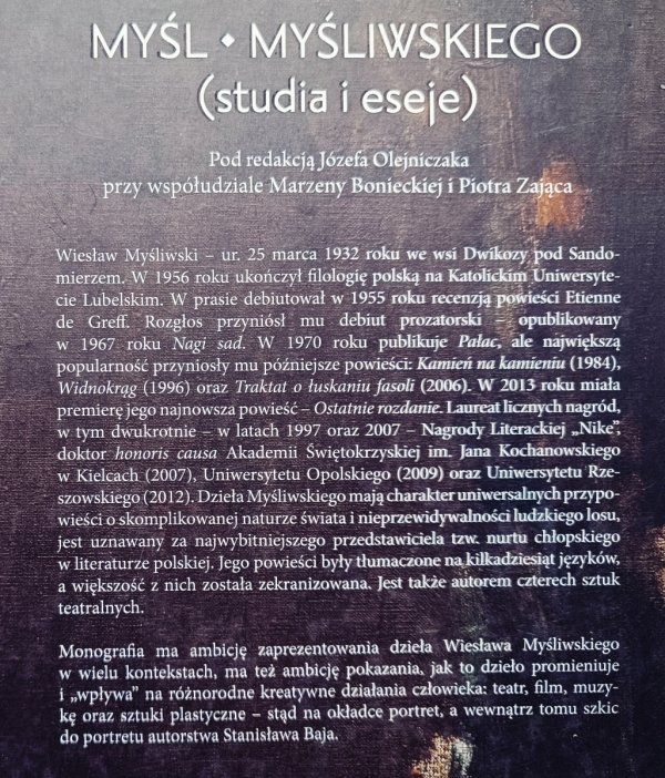 red. Józef Olejniczak Myśl Myśliwskiego. Studia i eseje