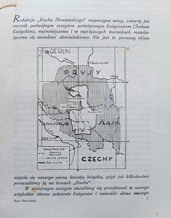 Ruch Słowiański 1-2/1931 / numer poświęcony Łużyczanom