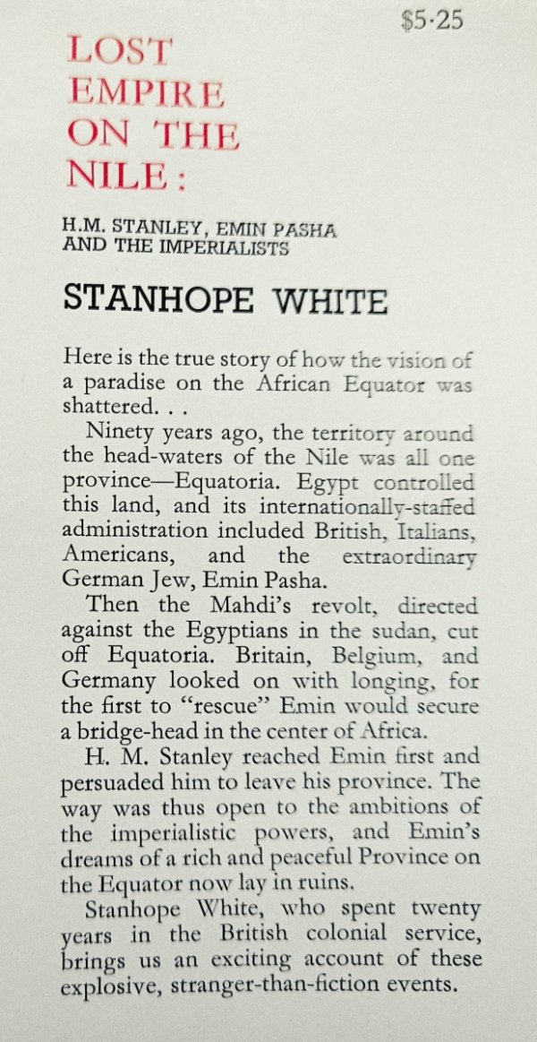 Lost empire on the Nile: H. M. Stanley, Emin Pasha and the imperialists