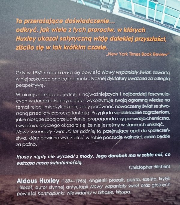 Aldous Huxley Nowy wspaniały świat 30 lat później. Raport rozbieżności