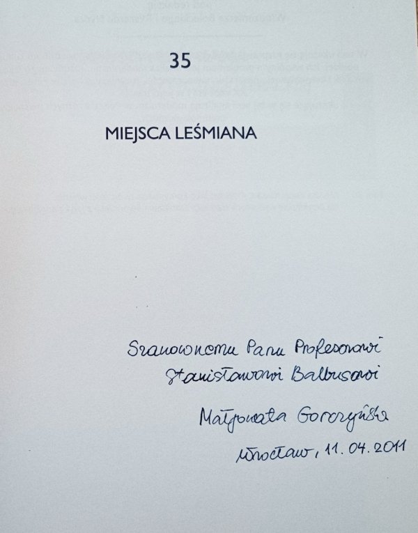 Małgorzata Gorczyńska Miejsca Leśmiana