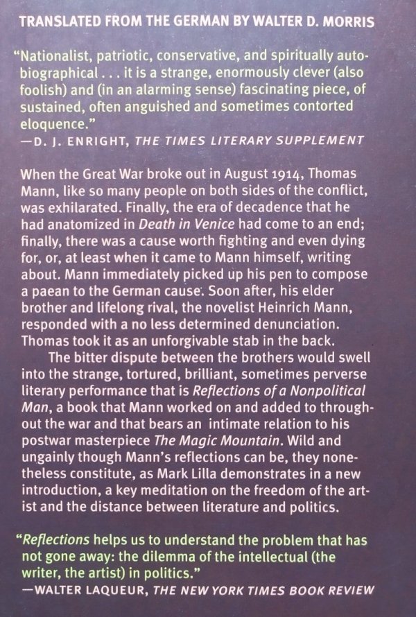 Thomas Mann Reflections of a Nonpolitical Man