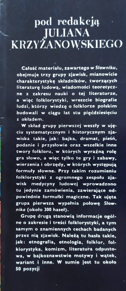 red. Julian Krzyżanowski Słownik folkloru polskiego