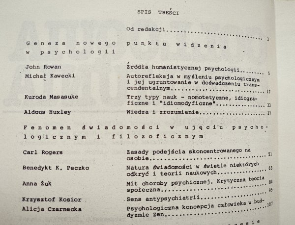 Colloquia Communia 1-2/1987 [Huxley, Carl Rogers, Jidu Krishnamurti, Erich Fromm, antypsychiatria]