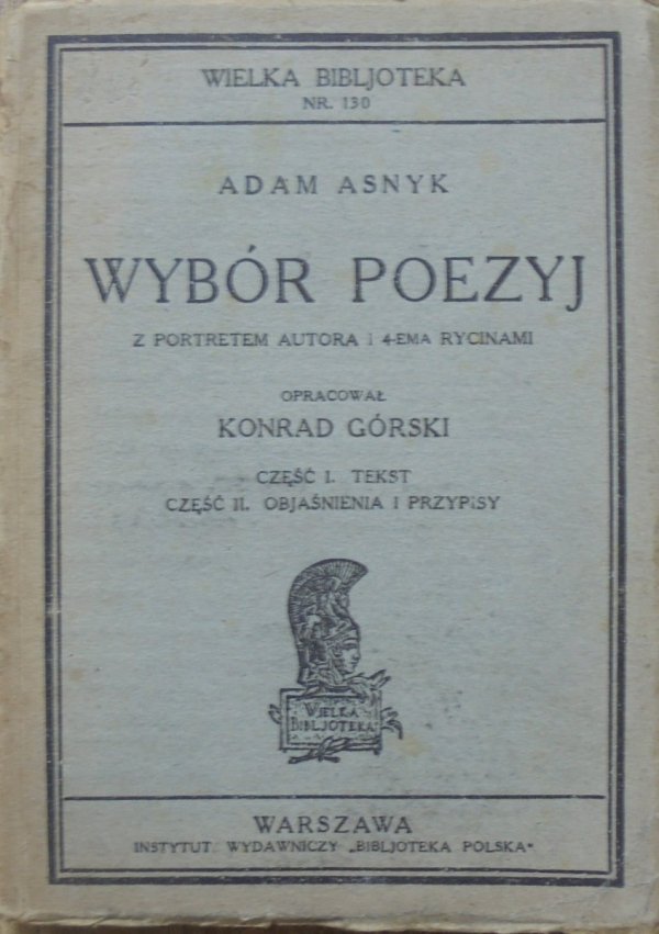 Adam Asnyk • Wybór poezyj z portretem autora i 4-ema rycinami