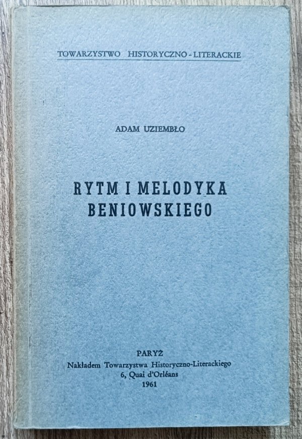 Adam Uziembło Rytm i melodyka Beniowskiego